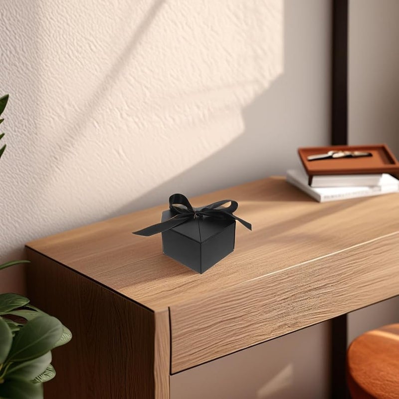 Heart Shaped Floral Gift Box with Black Ribbon for Valentine Wedding Anniversary - Image 4